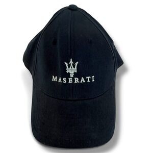 Maserati Flexfit Baseball Cap Men's L-XL Navy Blue Embroidered Logo Cotton Blend